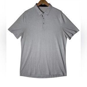 Men's Lululemon Evolution Polo Short Sleeve Shirt Striped Gray Size XL